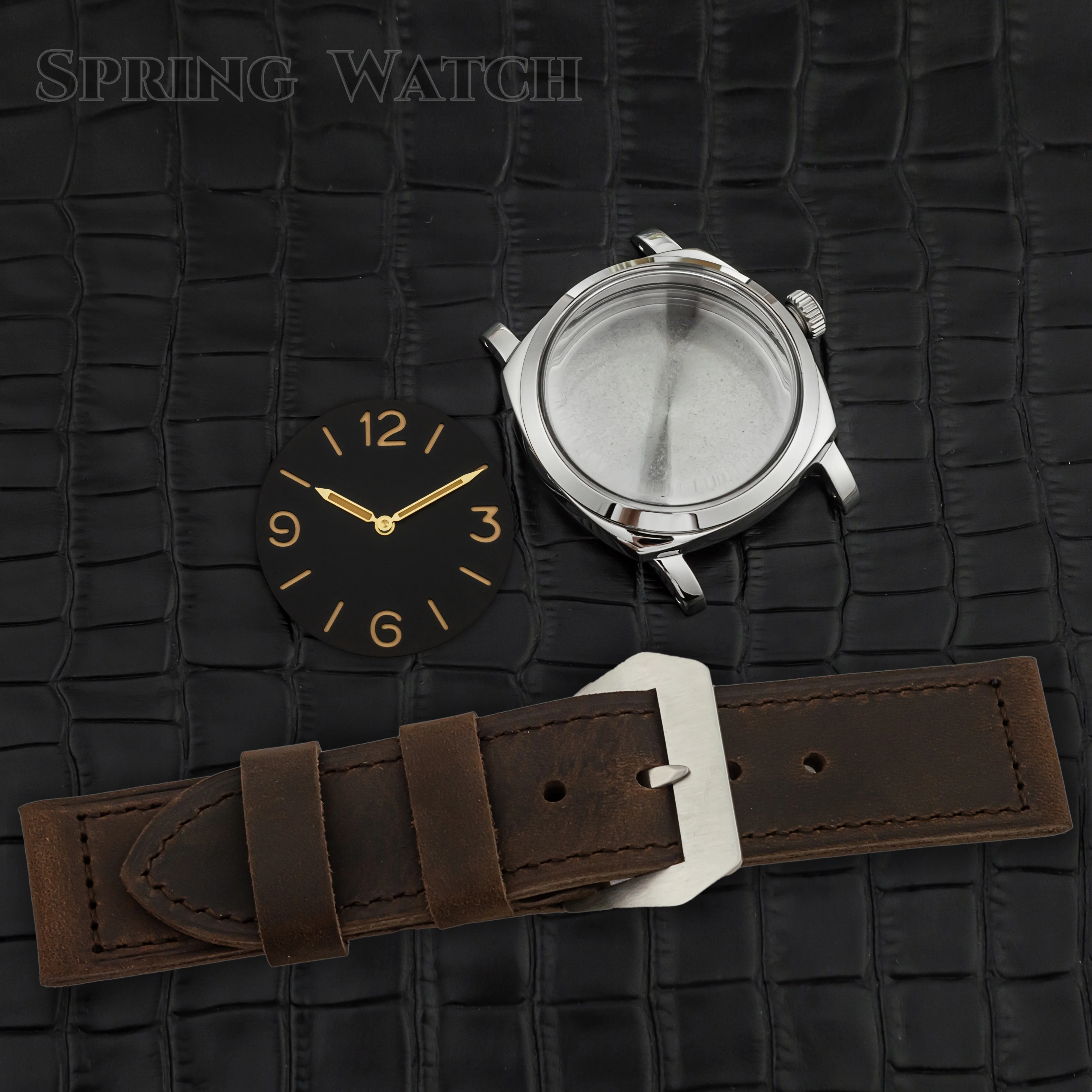 Arcylic Bubble Mirror 47mm Watch Case Dial Needles for PAM 6154 Mod Parts Stainless Steel Case fit ETA 6497/6498/ST3600 Movement