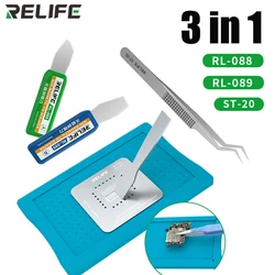 RELIFE ST-20 Chip Placement Tin Positioning pinzette RL-088 Tin Planting Table RL-089 raschietto Non magnetico riparazione del telefono cellulare