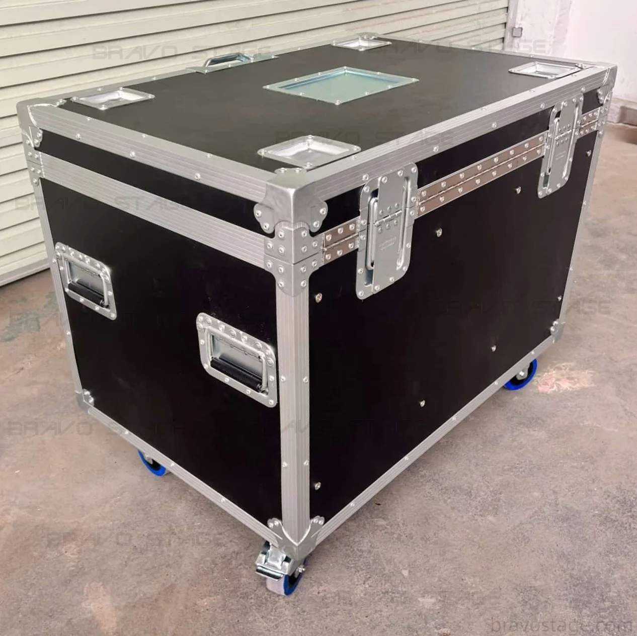 ATA Road Case, 900x600x750mm Aluminum Plywood Utility Flight Case, Shockproof Heavy Duty Storage Case, Cable Flight Case