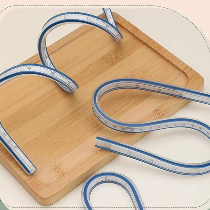 Fniiva 1Pc 30/40/50/60 cm Soft Ruler Snake Ruler Clothing Curve Ruler Office Drawing Design Tool Sewing Supplies Tailor Ruler