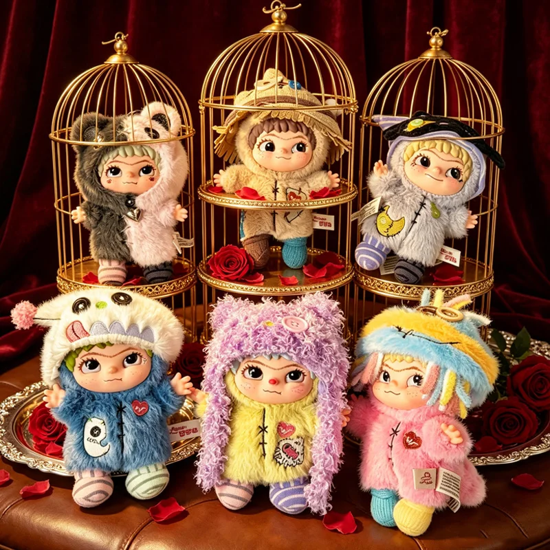 

Original Wakuku World Handmade Mini V3 On A Roll Series Keychain Vinyl Plush Doll Blind Box Trendy Toy Cute Birthday Kid Gifts