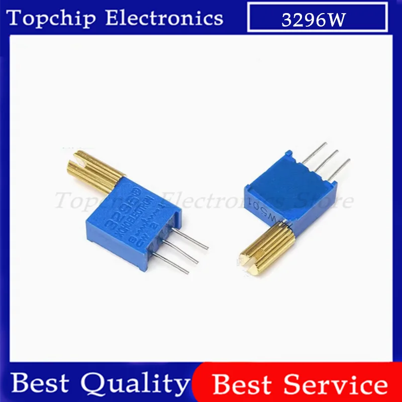 5pcs 3296W Variable Resistors Multi-turn AdjustablePotentiometer 1K2K5K10K20K50K100K200K500K1M Metal Shaft Long Handle 8MM