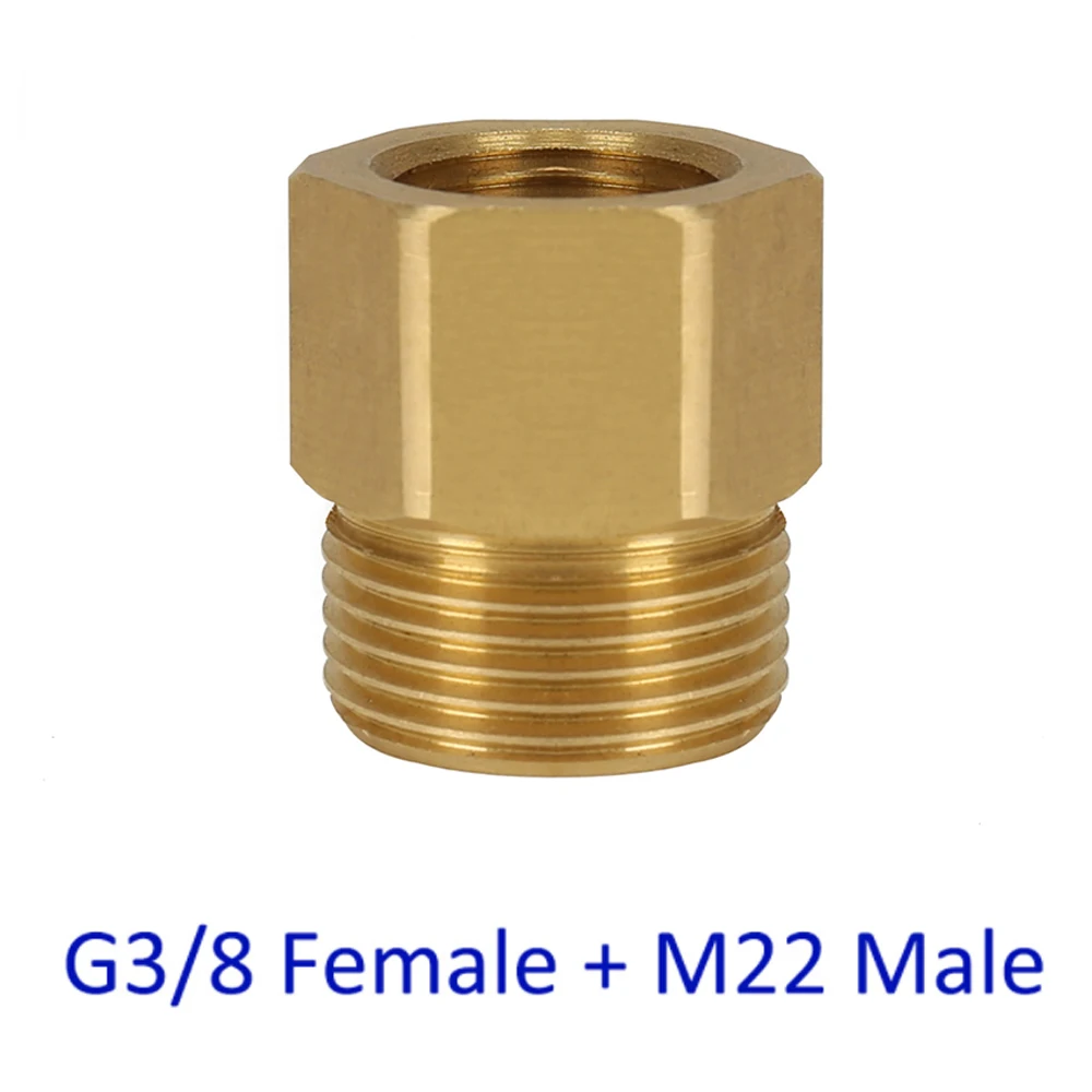 

High Pressure Washer Car Washer Brass Connector Adapter G3/8 Female + M22 Male