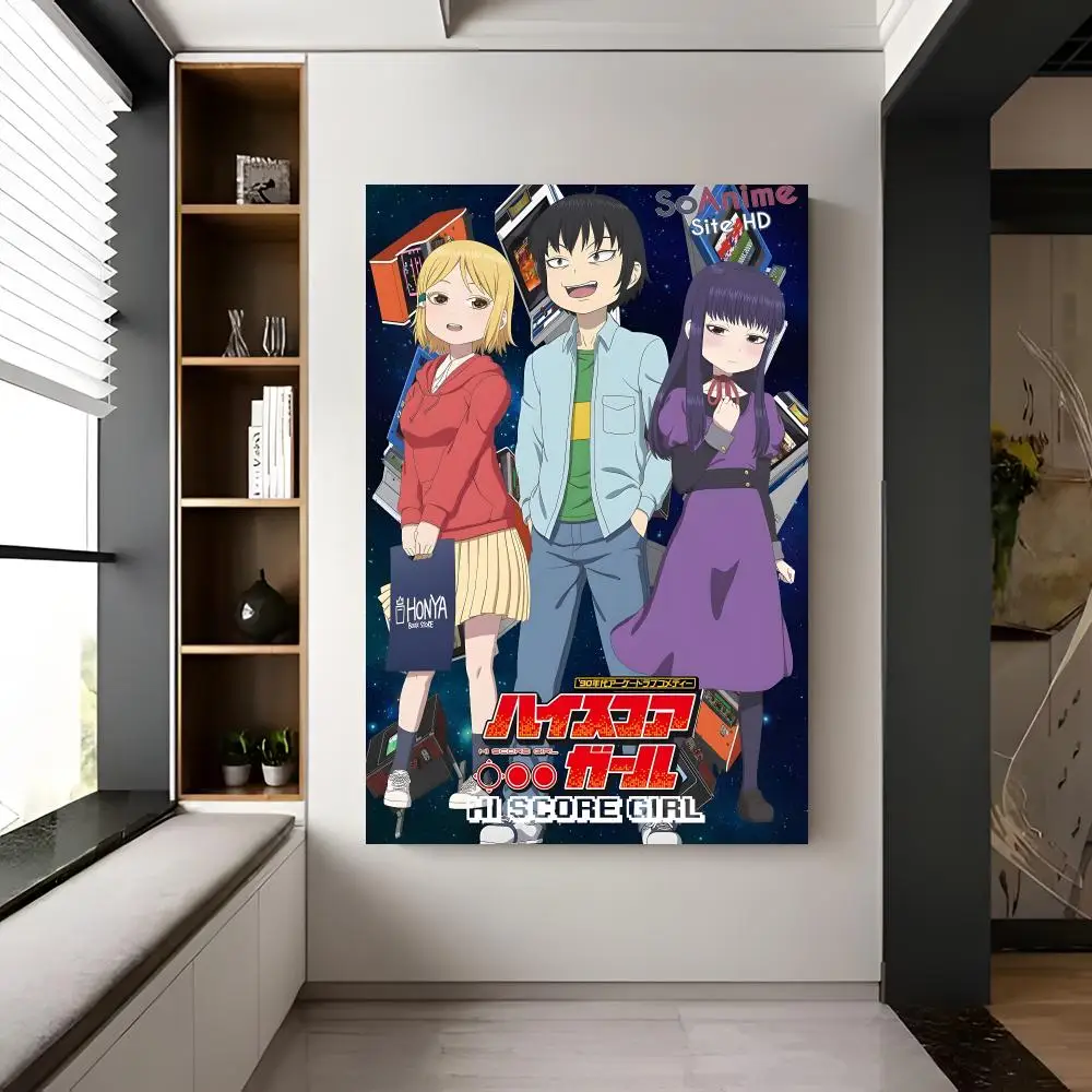 Retro Anime Hi Score Girl Poster Modern Wall Decor Collection for Home Design