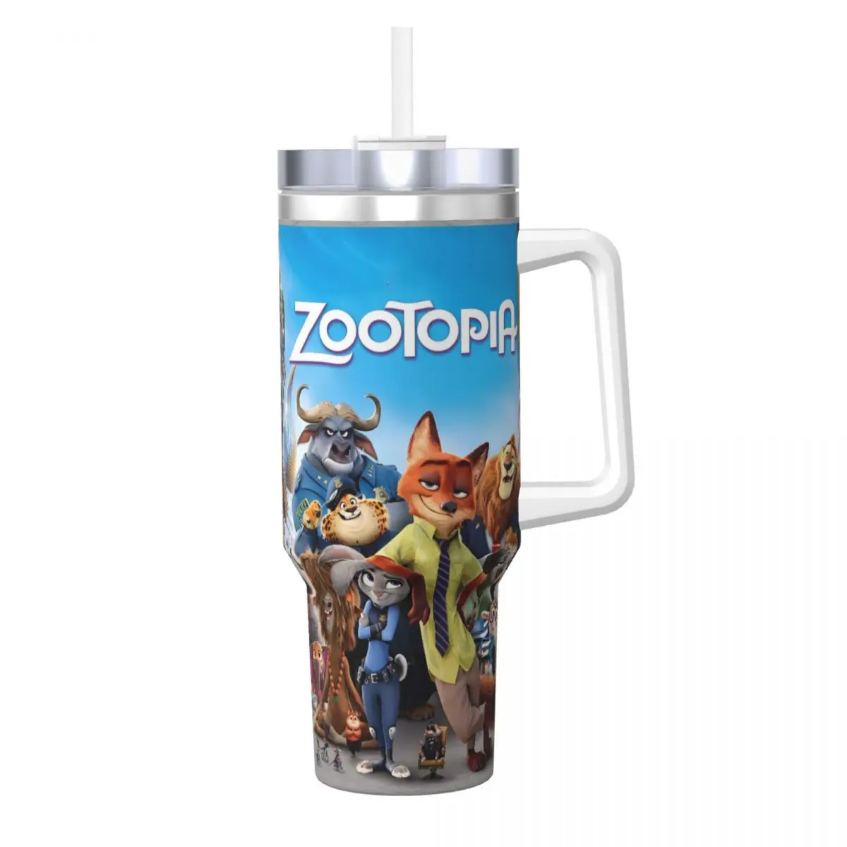 Zootopia (2016) Stainless Steel Tumbler Beach Car Mugs 40oz Thermal Cups Portable Hot Drinks Milk Tea Water Bottle