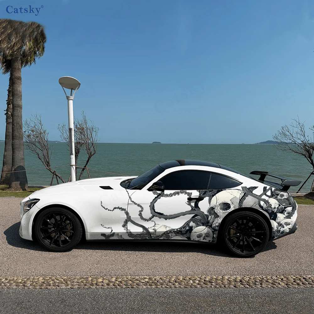 

Череп осьминог щупальце боковая наклейка автомобиля украшение, ПВХ водонепроницаемая устойчивая к царапинам наклейка, защита автомобиля, автоаксессуары в подарок