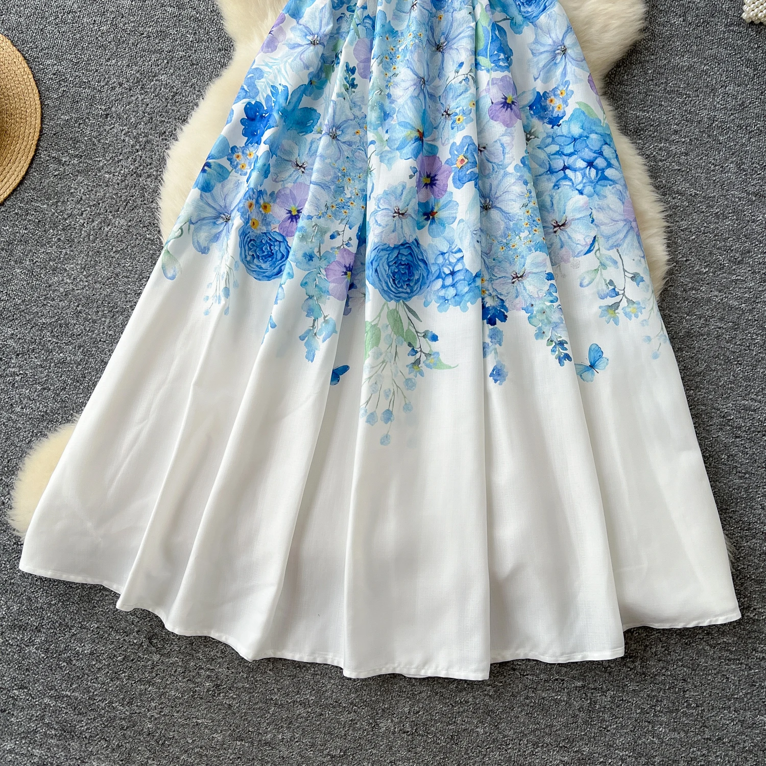 فساتين صيفية للعطلات بصدر واحد وياقة مدببة ملابس نسائية رائعة بحزام مطبوع عليه زهور فساتين طويلة للحفلات