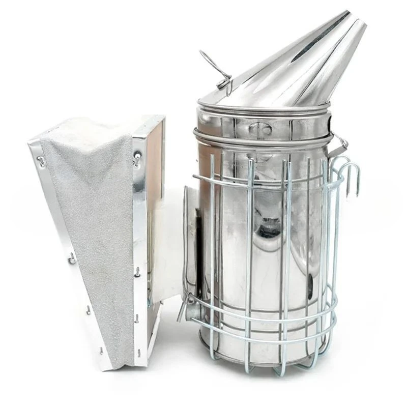 Bee Hive Smoker Stainless Steel Beekeeping Equipment with Heat Shield Protection Beekeeper Tool