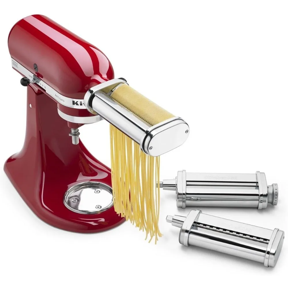 

KSMPRA Stand Mixer Attachment Pasta Roller & Cutter, 3-Piece Set, Stainless Steel