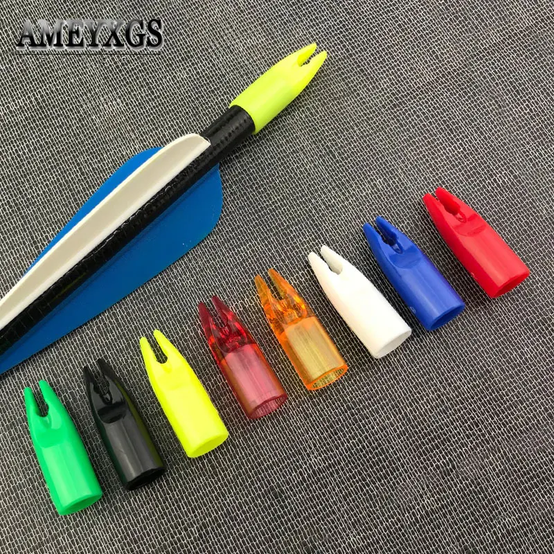 

50pcs Arrow Nock for OD 8mm Arrow Shaft Colorful Plastic Nock for Wooden Bamboo Arrow Archery Hunting Shooting Targrt Practice