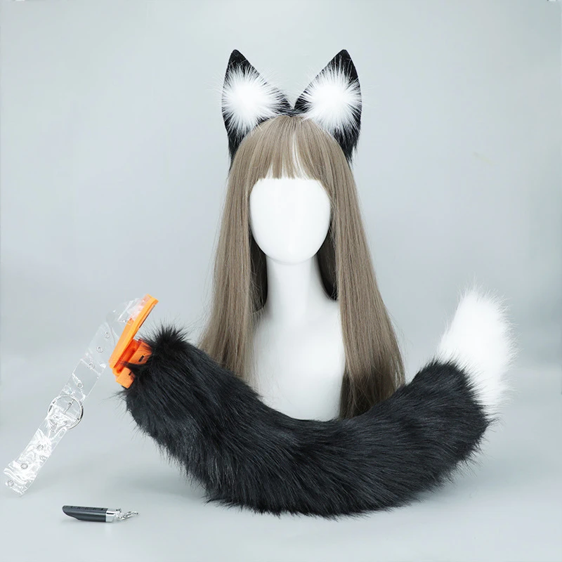 

Simulation Plush Animal Ear Headband Comic Exhibition Movable Fox Ear Headdress Rechargeable Electric Fox Ear Headwear Accessory