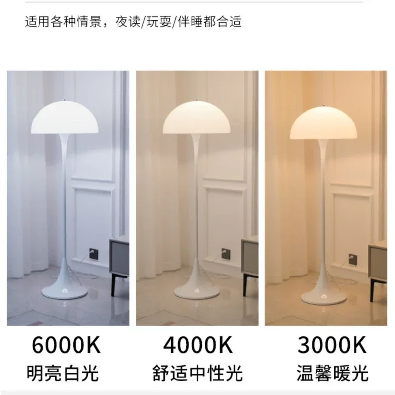 Danish Design Mushroom Led Floor Lamps for Living Room By The Sofa Reading Eye Protection Standing Lamp Bedroom Bedside Lights