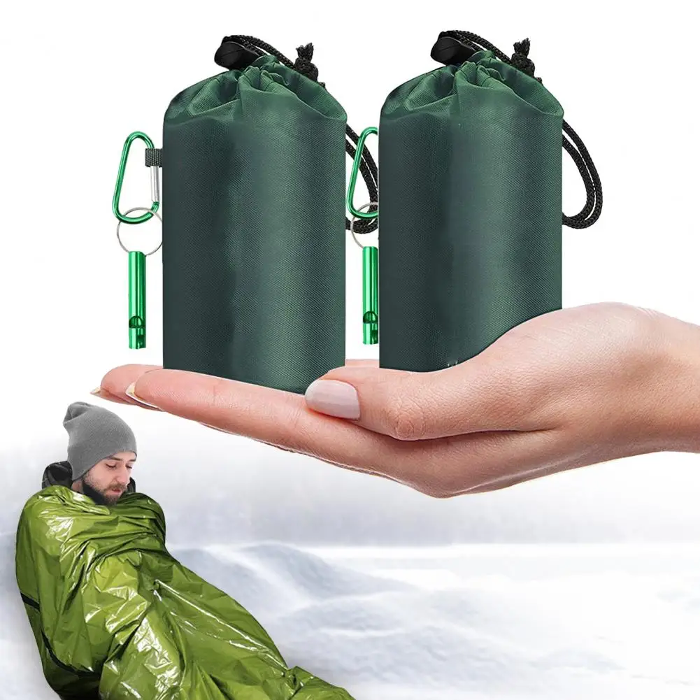 1/2Pc Portable Waterproof Emergency Survival Sleeping Bag Outdoor Camping Gear Thermal Sack First Aid Rescue Kit Thermal Blanket