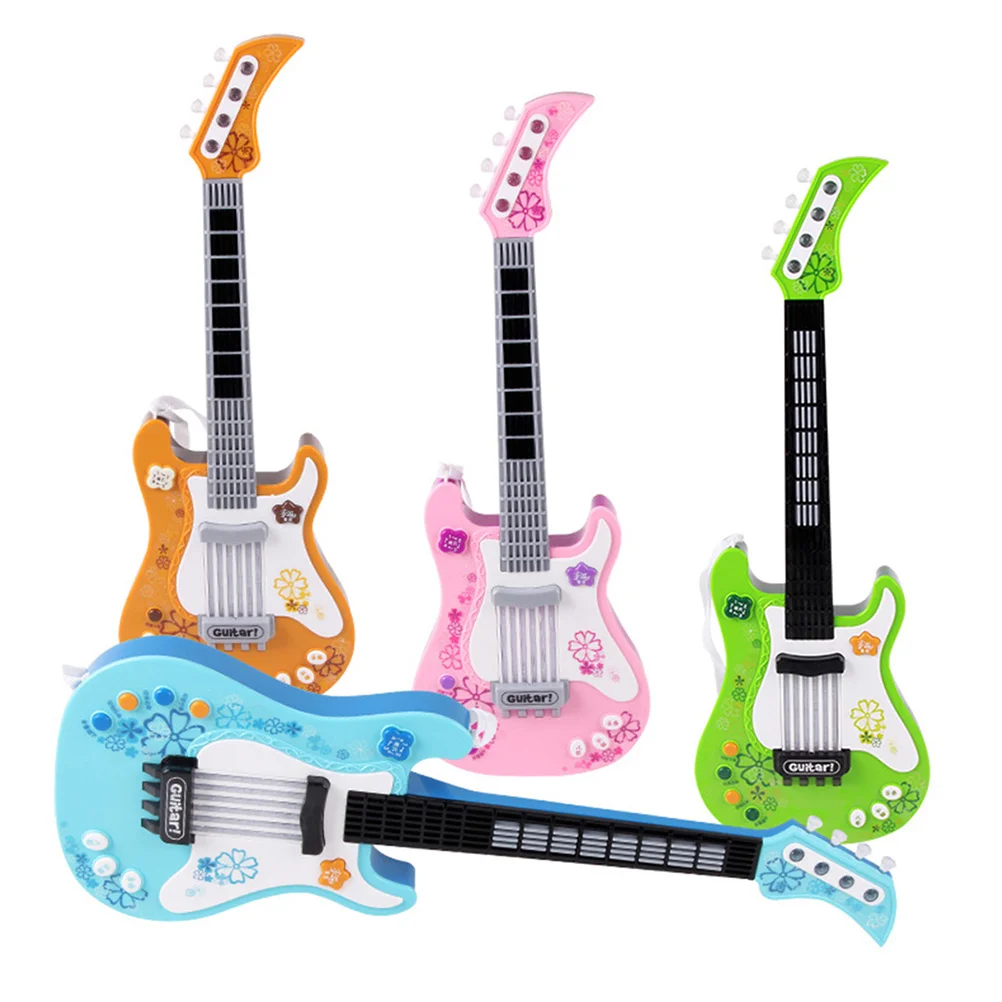 

Electronic Guitar Kids With Lights Musical Instruments For Children 3+ Years Old Plastic Cartoon