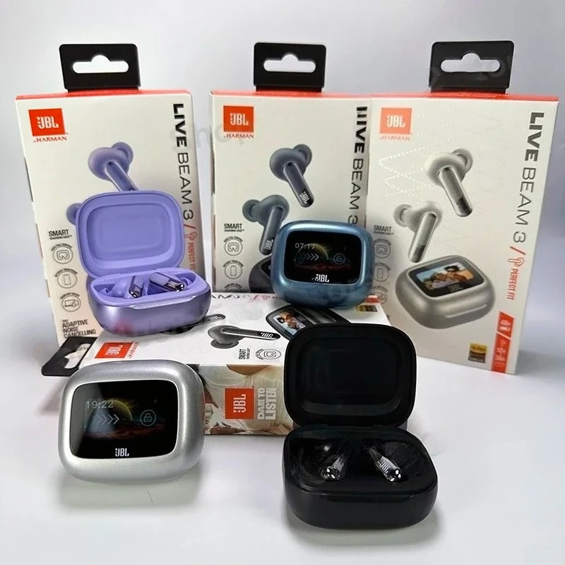 Original JBL Live Beam 3 True Wireless Bluetooth Earbuds with LED Smart Display 2