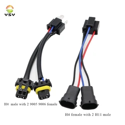 1pcs H4 male to 2 H11 females ,H4 female to 2 H11 males Car Truck Headlight Extension Connector Plug Light Socket Adapter 12V