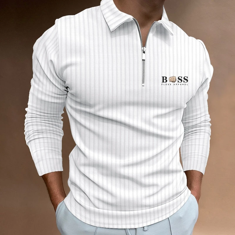 

New Summer Men's Long-Sleeved Polo Shirt, Striped T-Shirt, logo, European American Fashion High Street Men's POLO S-3XL Enlarged