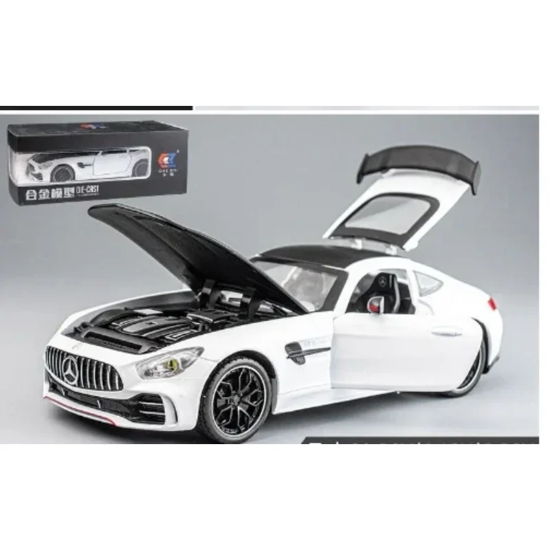 1:24 Mercedes Benz AMG GTR modelo de Metal Diecast coche deportivo simulación con sonido ligero colección de juguetes para regalos A82