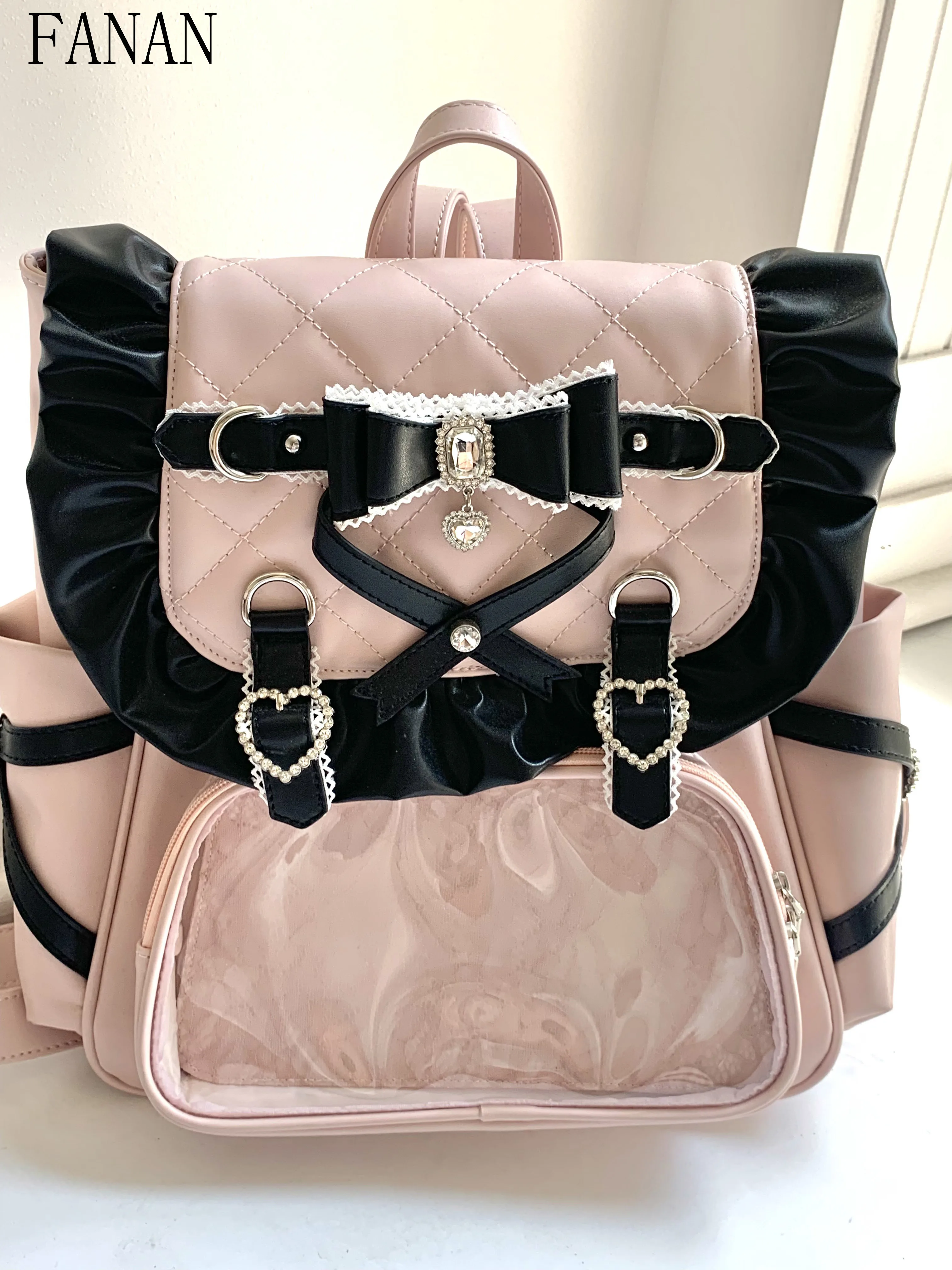 Women's Bags Bowknot Sweet and Cute Girl Backpacks Pocket Cat Original Subculture Elegant Backpack for Women 2025 New