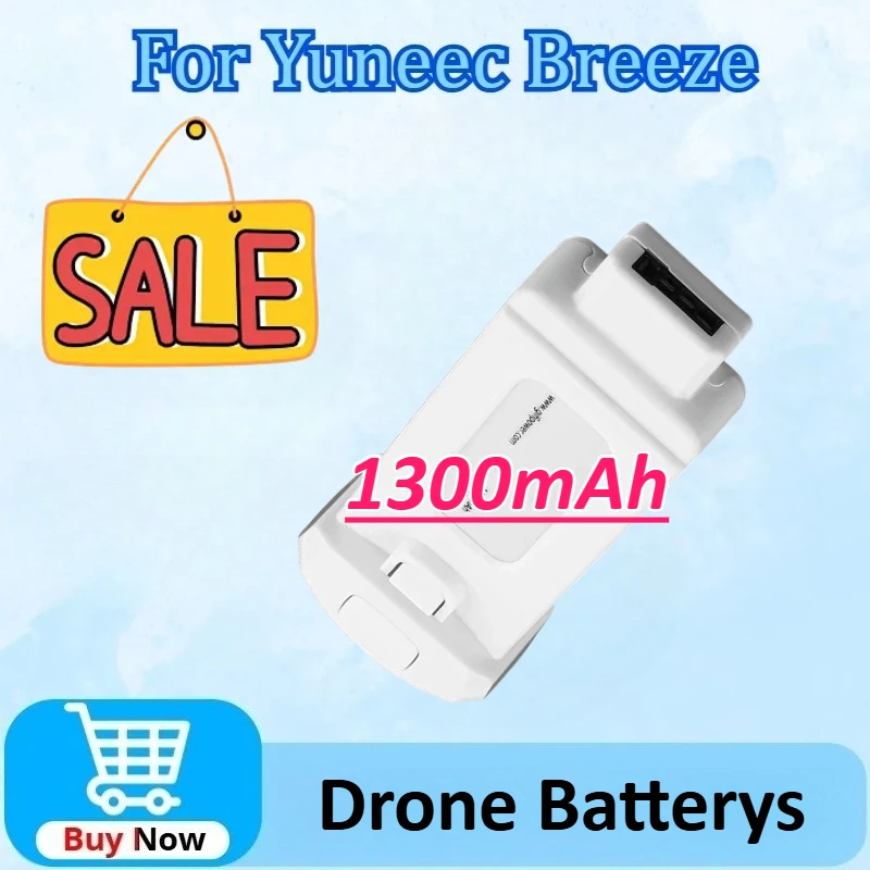 

11.1V 1300mAh 14.43Wh LiPo Drone Battery Rechargable Battery for Yuneec Breeze RC FPV Drone Newly Upgraded