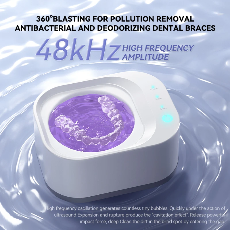 Portable Ultrasonic Cleaning Machine Orthodontic Invisible Braces Retainer Denture Cleaner Jewelry Cleaning Artifact Household