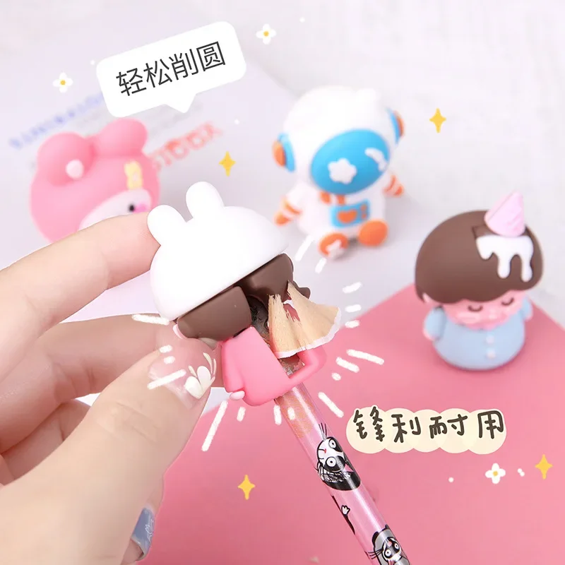 1 Pc Silikon Kawaii Cartoon Bleistift Spitzer zurück zu schule spitzer bleistift büro schule liefert schreibwaren