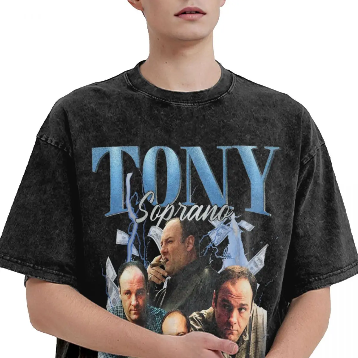 Tony Soprano T Shirt Hip Hop Washed 100% Cotton Harajuku T-Shirts Retro for Men Women Tops Streetwear Graphic Printed Tees