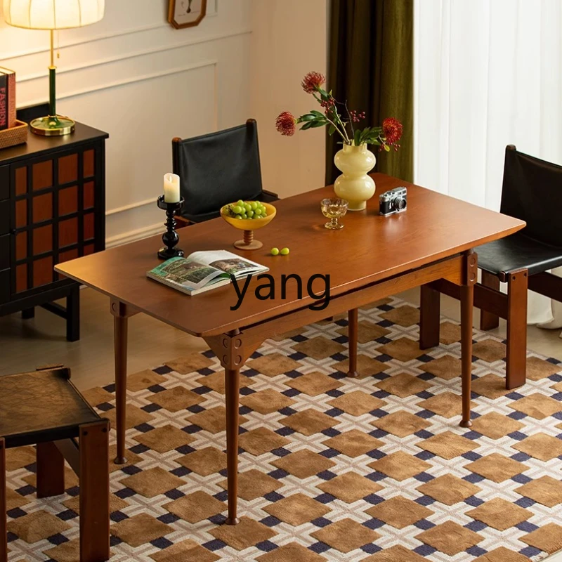 

YHM medieval solid wood dining table retro household small apartment