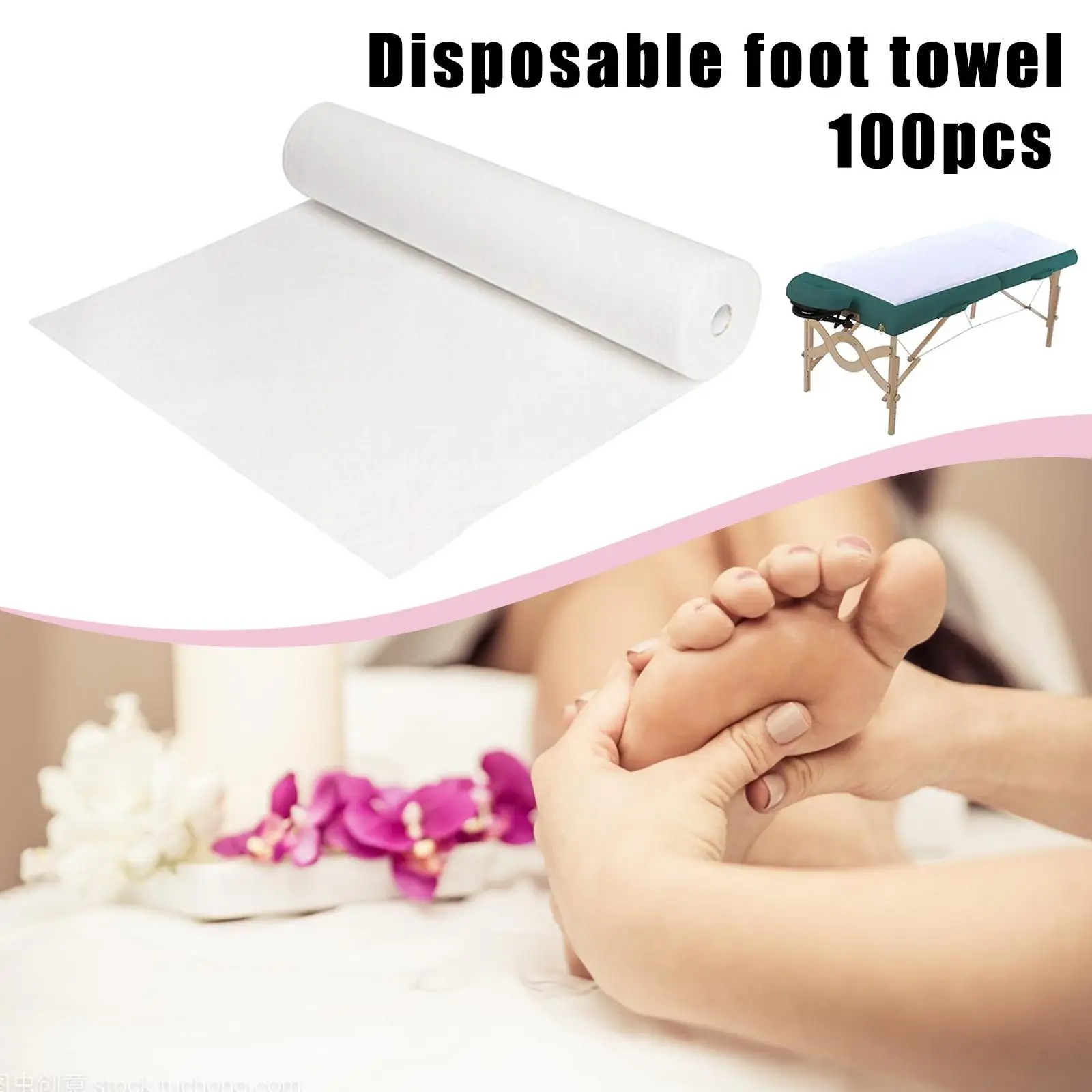 50/100 Pieces Disposable Spa Massage Mattress Non Woven Sheet Bed Pillow Tissue Sheet Supplies Massage Salon Tattoo Roll O1K2