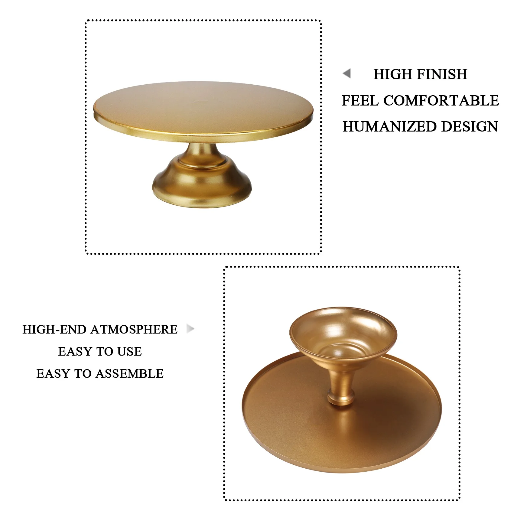 12 Inch Iron Round Cake Stand Cake Plate Pedestal Dessert Holder Wedding Birthday Party-Gold M