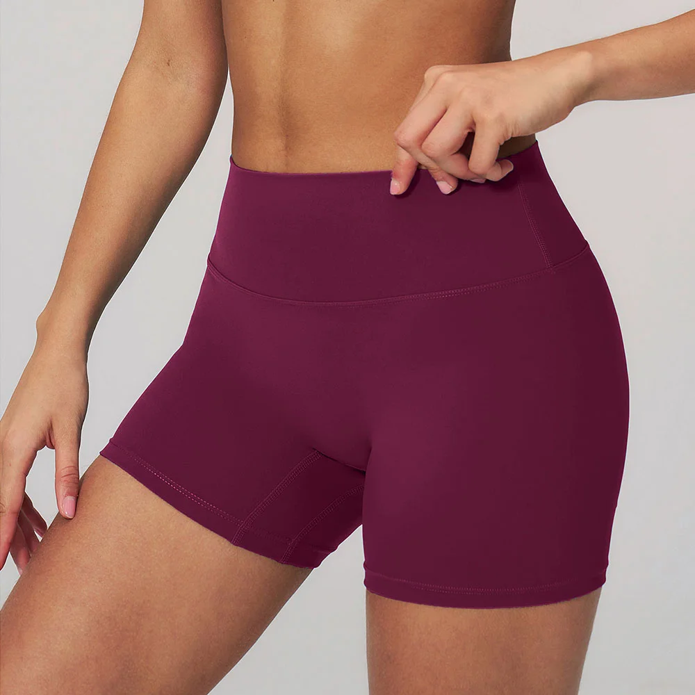 Women Gym Pants Solid Color Yoga Shorts High Waist Workout shorts Breathable Fitness Sport Female Running Cycling sports shorts
