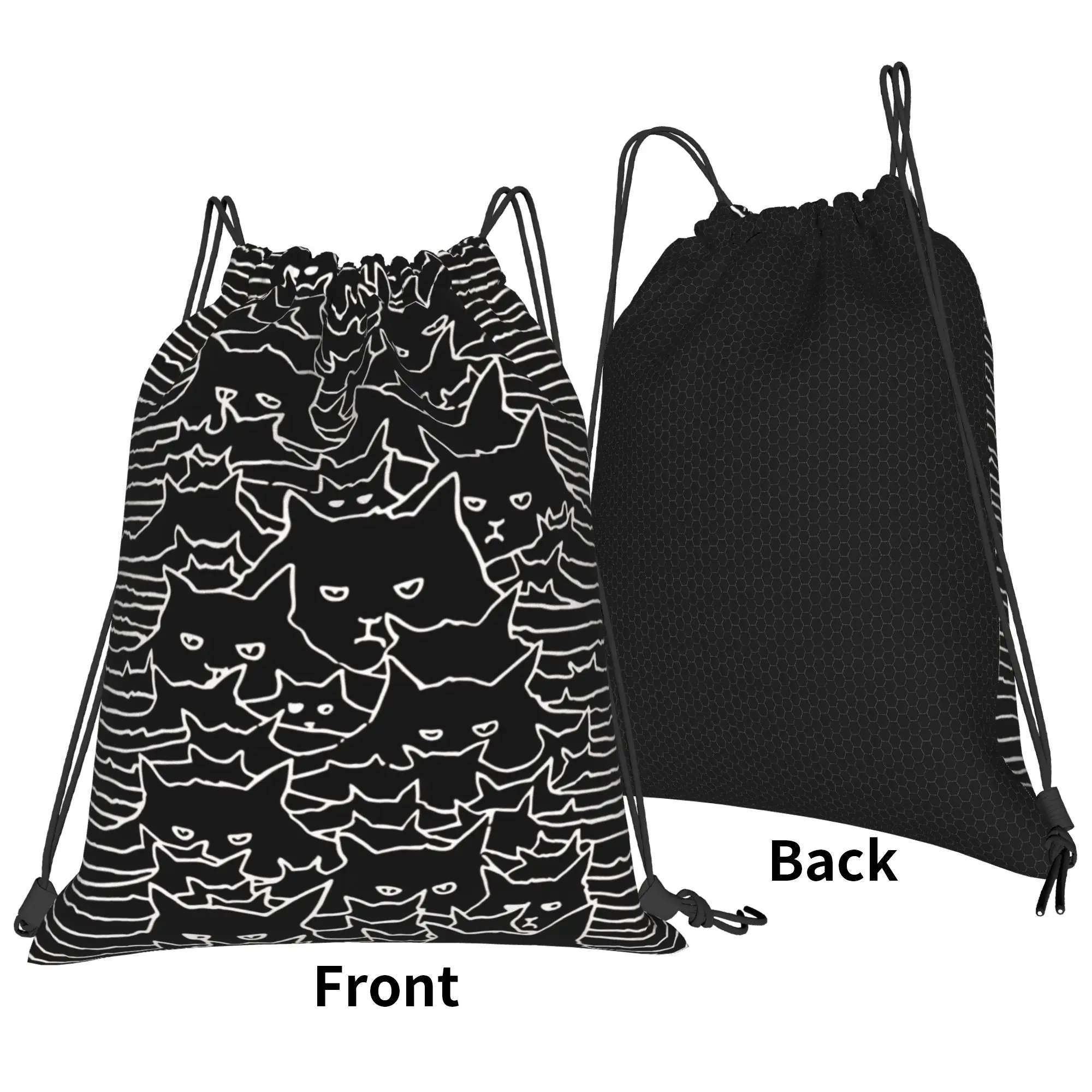 Cat meme PAW DIVISION JOY Portable Travel Riding Gym Drawstring Storage Sporty Backpacks