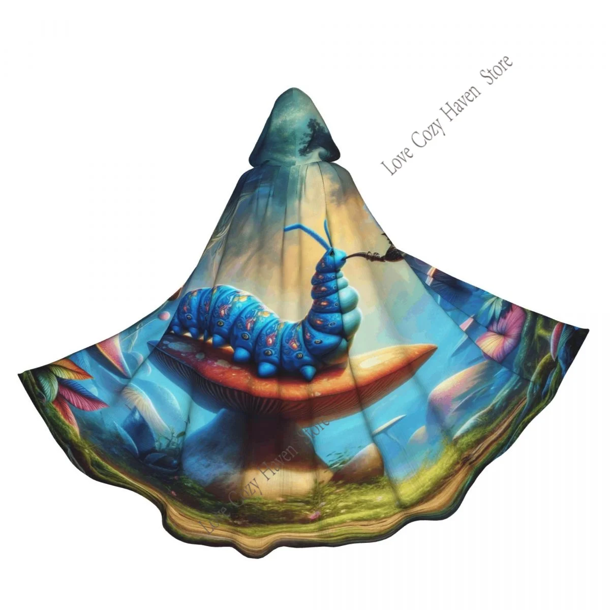 

Плащ с капюшоном из полиэстера The Dreamy Caterpillar унисекс, накидка ведьмы, аксессуар для костюма