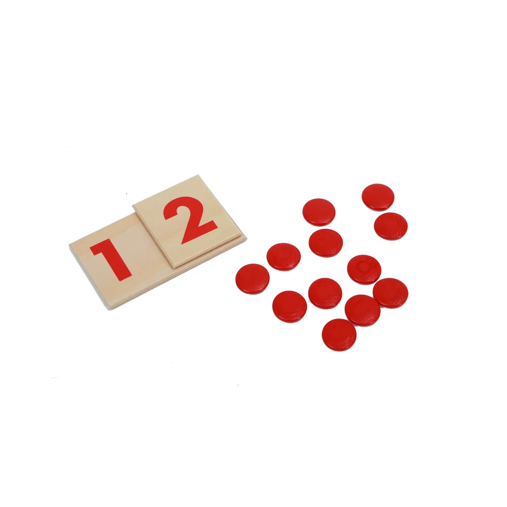 Brinquedos matemáticos montessori, cartões e contadores de madeira com caixa, jogo de contagem para crianças, ferramentas de aprendizagem precoce, materiais matemáticos