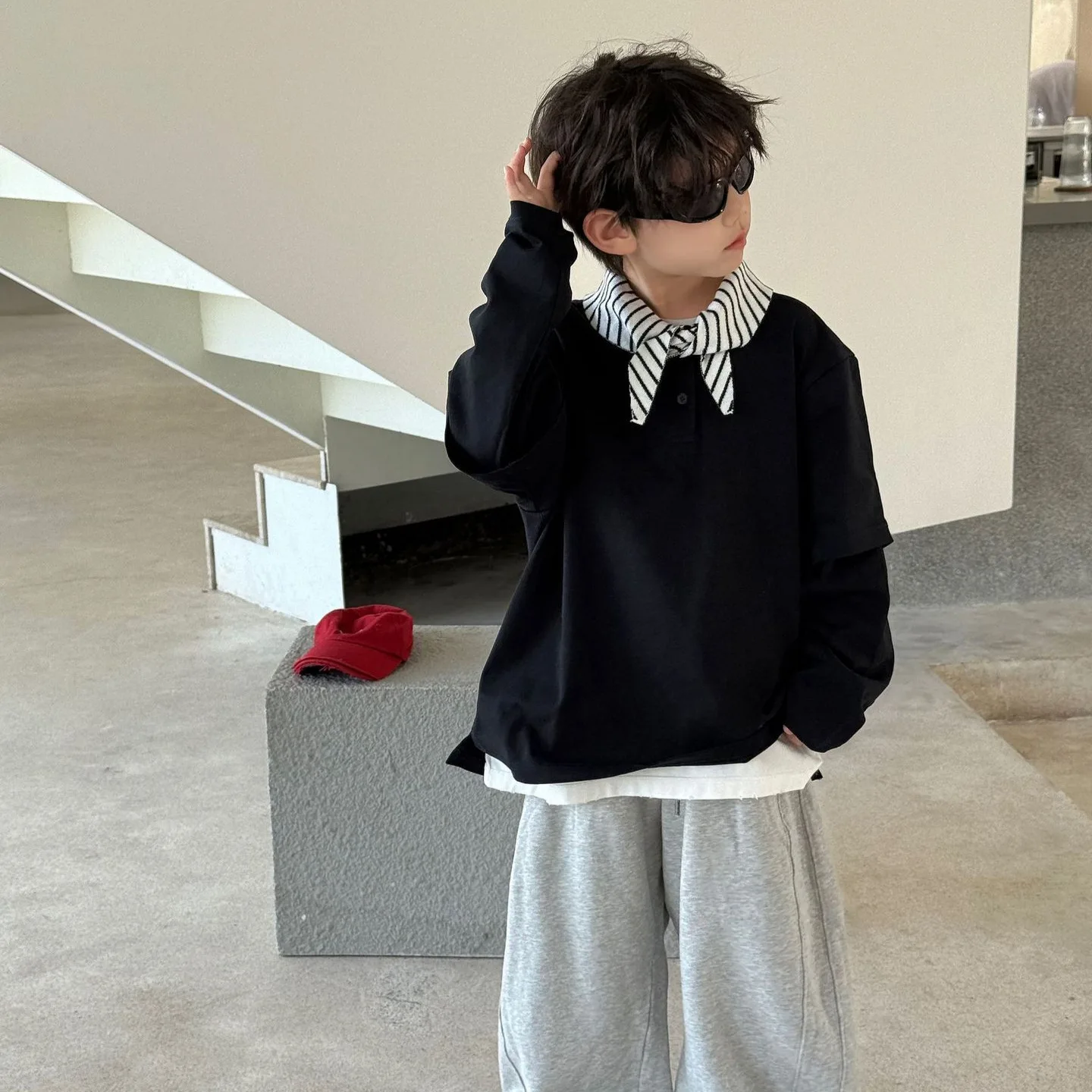 

Children Clothes 2025 Autumn New Korean-style Stylish Hoodie Boys Casual Fashionable Long Sleeve Pullover Top Trendy