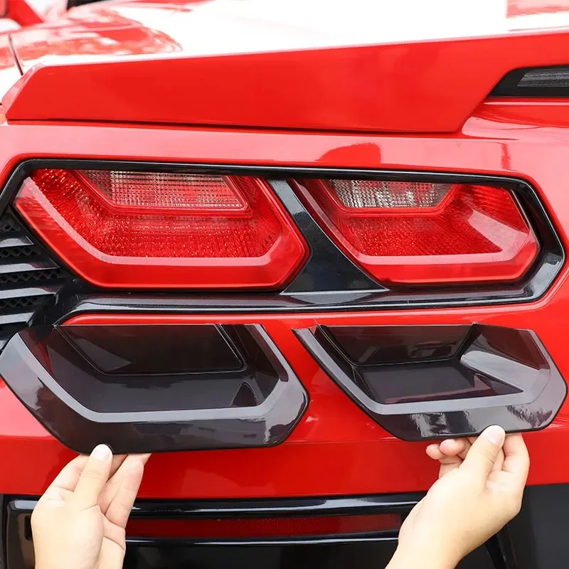 

For Chevy Corvette C7 2014-2019 Car Accessories ABS Blackened Car Rear Tail Light Rear Fog Lamps Blackout Cover Trim Sticker