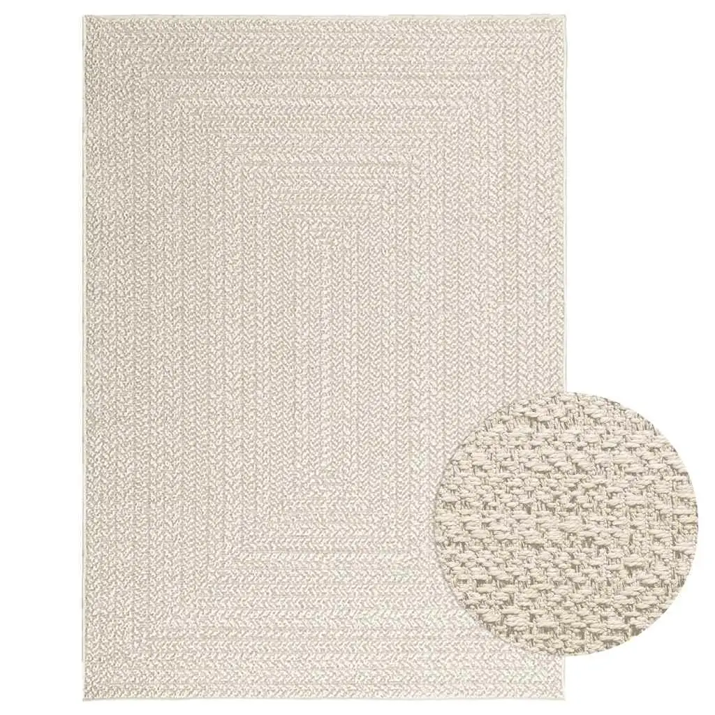 Rug ZIZUR Cream 120x170 cm Jute Look Indoor and Outdoor