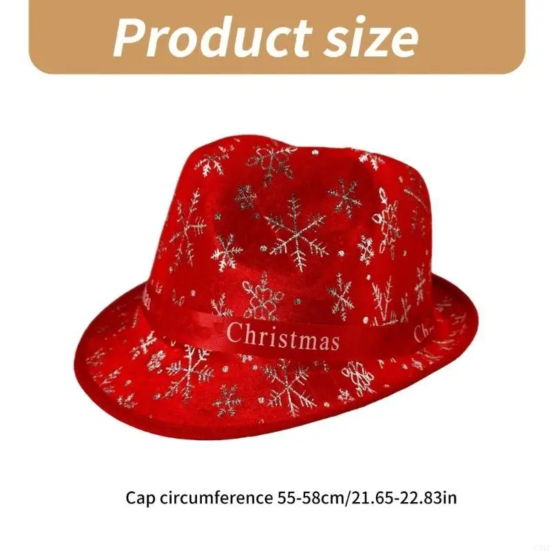 C71F عيد الميلاد أفضل قبعة للنساء الرجال عطلة الاحتفال متلألئ قبعة للجنسين قبعة حفلات مهرجان قبعات الدعائم زي قبعة