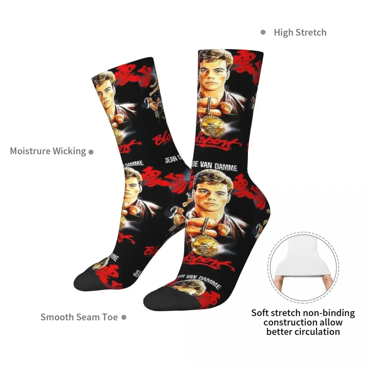 Bloodsport-calcetines largos de Jean Claude Van Damme Frank Dux Harajuku, medias suaves para todas las estaciones, accesorios para regalos Unisex