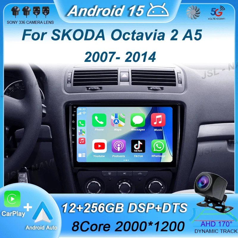 

Android 15 10.1" Car Radio Multimidia Video Player WIFI+4G 2din Navigation GPS For SKODA Octavia 2 A5 2007-2014 Head Unit Stereo