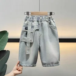 Boys' Shorts for Summer 2024 New Outerwear for Children's Summer Wear Thin Denim Shorts Boys Summer Cropped Pants