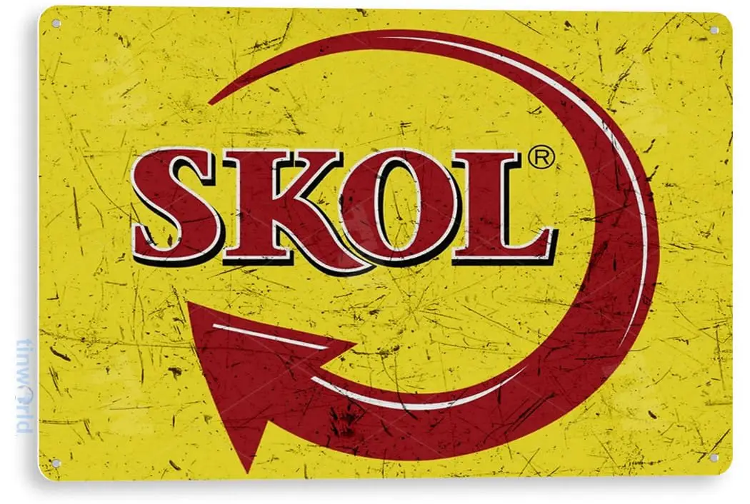 1P,Tin Sign Skol Brazilian Beer Bar Metal Sign Decor Cottage Pub Cave A770