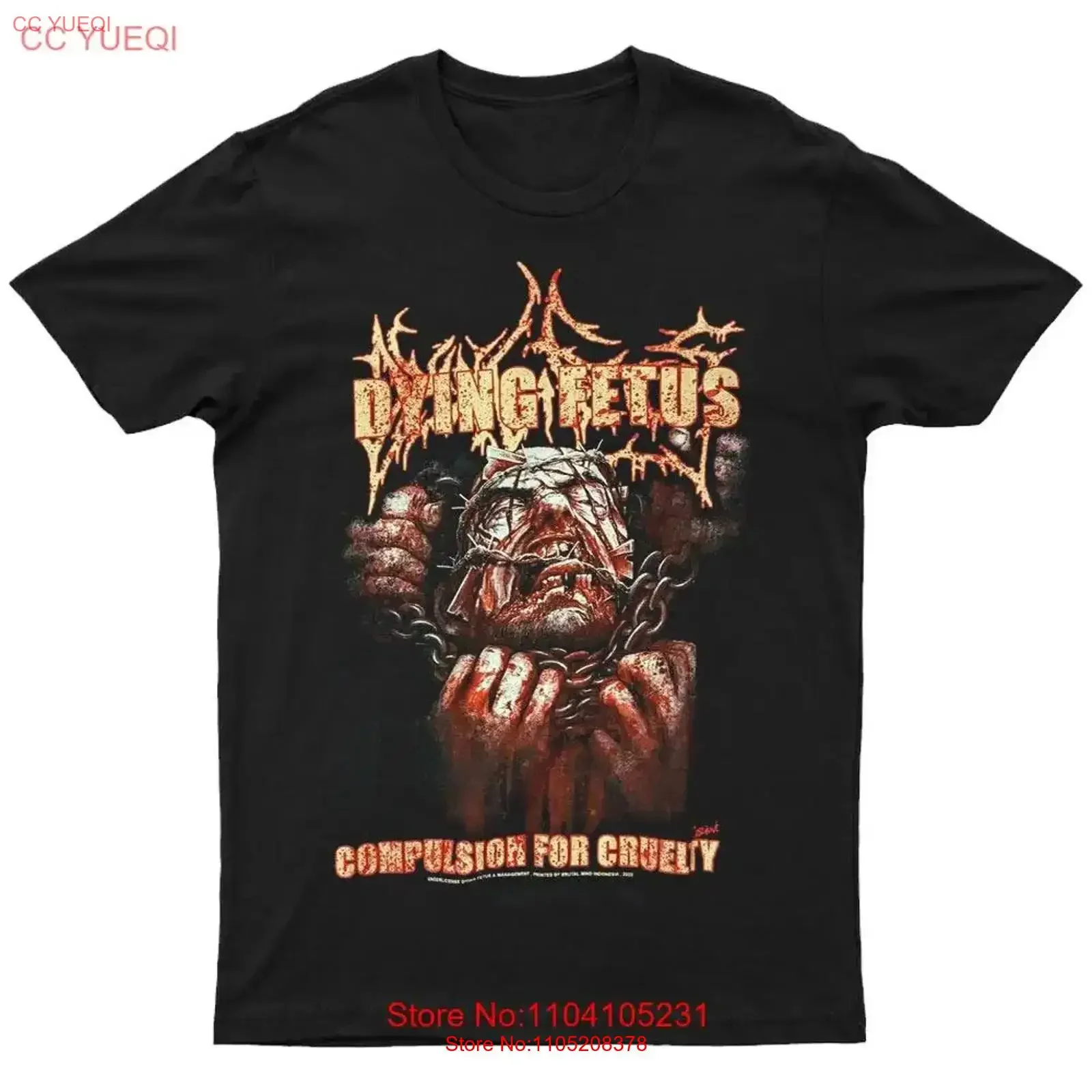 DYING FETUS COMPULSION FOR CRUELTY T-shirt Adulte TN0137 vintage Lavé Confortable Respirant vêtements de créateur Mode unisexe