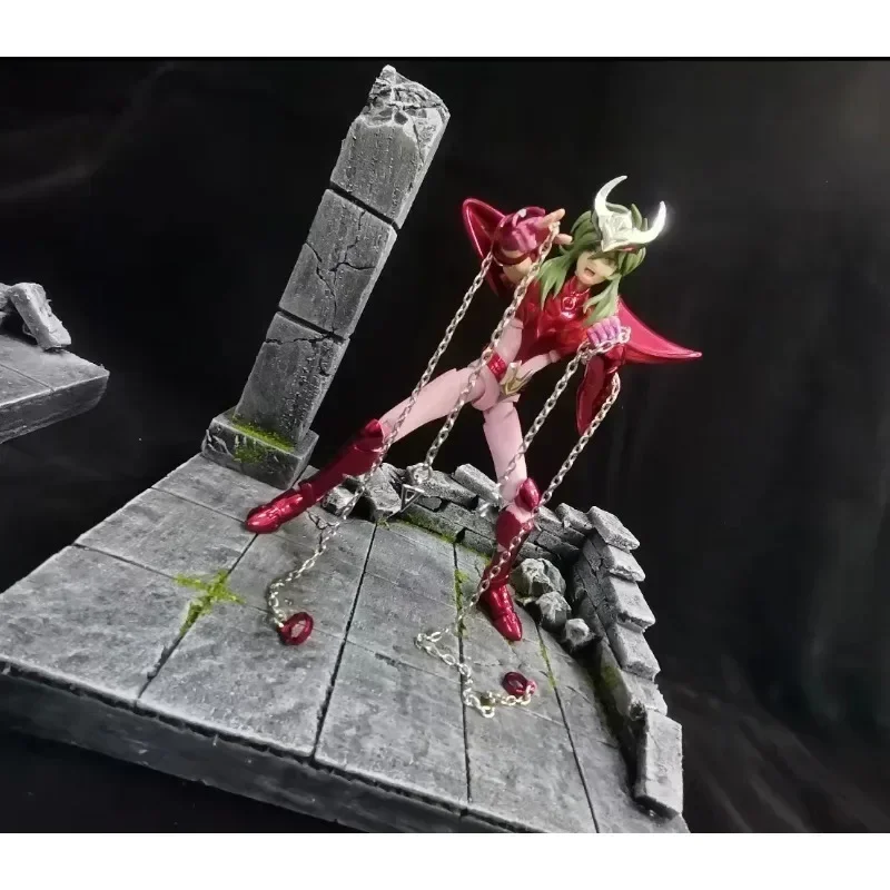 Saint Seiya Myth Cloth Knight Gold The Gold Zodiac Dostosowana scena Altar Booth Anime Figurka akcji Ozdoby z żywicy w magazynie