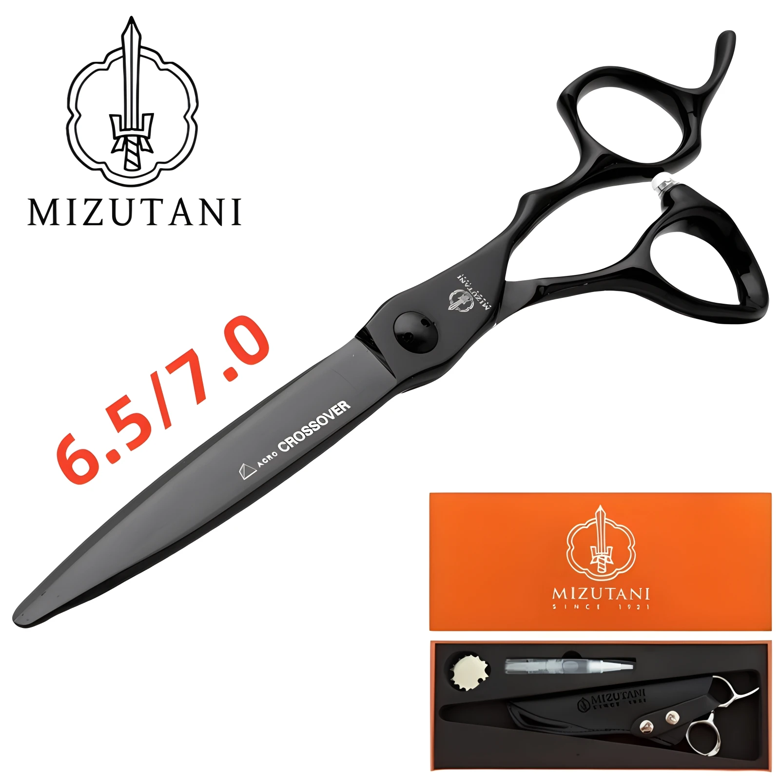 MIZUTANI barber scissors 6.5/7.0 black scissors VG10 material Blade Clam Blade Technology Hairstylist professional scissor