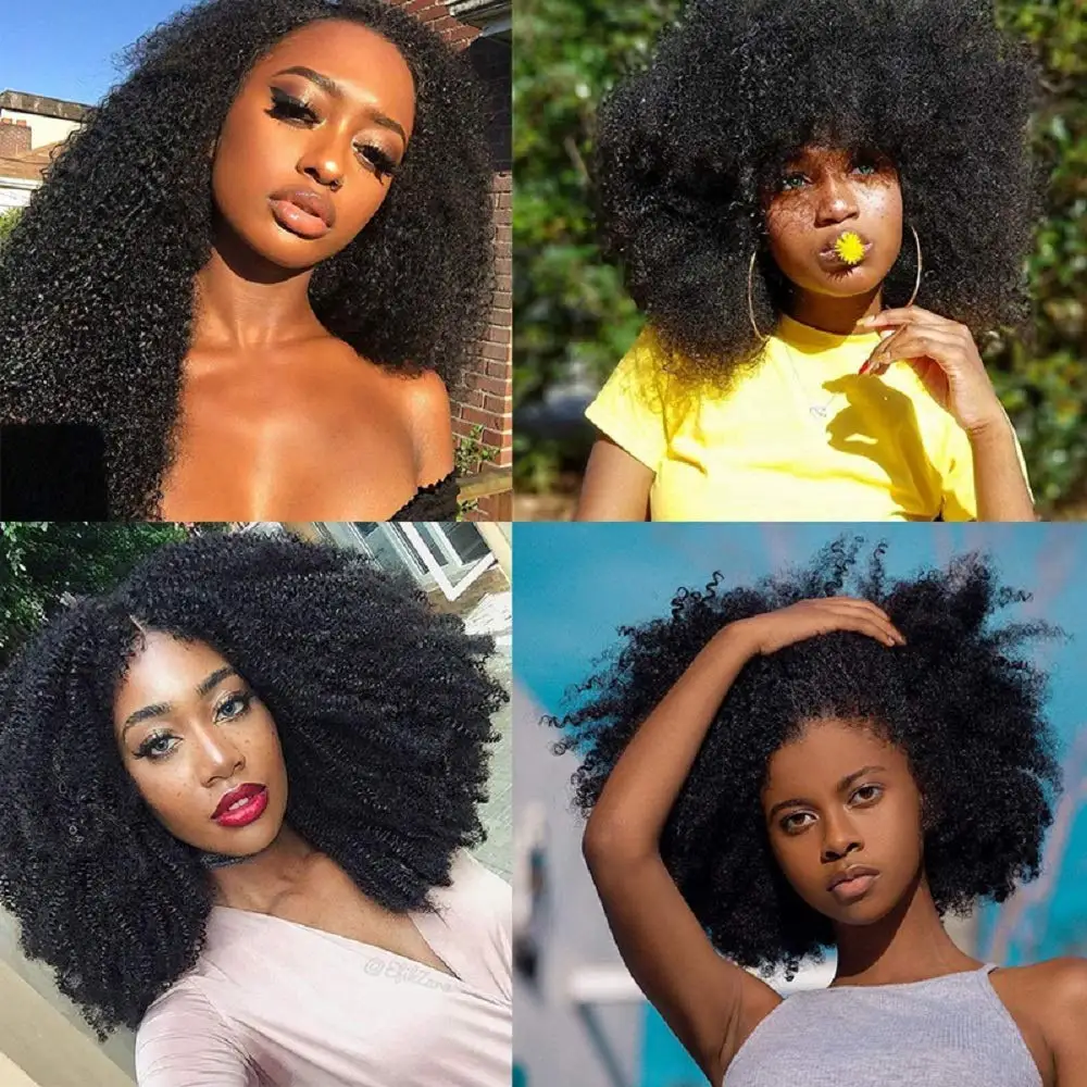 10a afro encaracolado feixes de cabelo humano encaracolado brasileiro kinky encaracolado onda cabelo humano remy jerry onda extensões de cabelo virgem