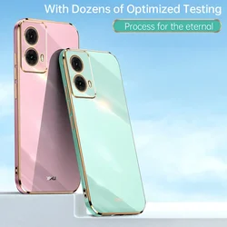 Luxury square plating phone case For Motorola Moto G85 G 85 5G shockproof soft TPU silicone back cover fundas Capa Cases Carcase