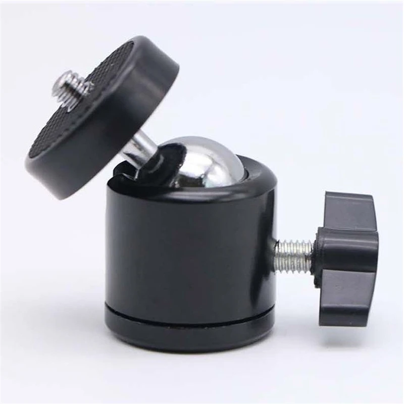 Universal 1/4 Swivel Mini Ball Head Screw Tripod Mount Adapter For Go Pro DSLR Camera Camcorder Light Bracket Camera Accessories