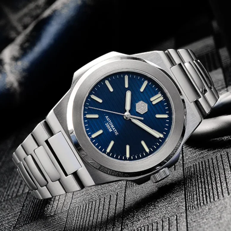 San Martin Men Diver Watch 42mm Automatic Mechanical Wristwatch 20Bar Waterproof BGW-9 Luminous PT5000 Sapphire Mirror