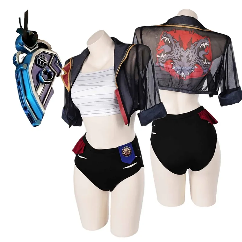 

Arcane Vi Swimsuit Cosplay Lingerie Cloak LoL Bikini Costume Women Swmiwear Outfits Halloween Carnival Party Fantasy Suit